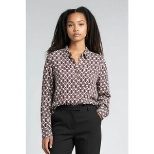 Tommy Hilfiger Red White Black Chain Link Blouse Top size medium